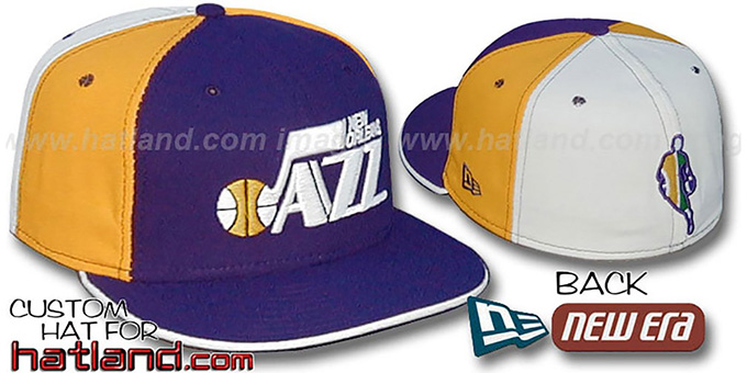 Jazz BACK 'INSIDER PINWHEEL' Purple-Gold-White Fitted Hat