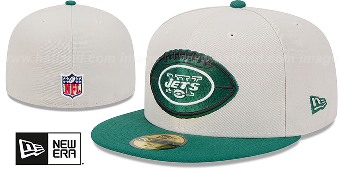 Jets '2024 HISTORIC SIDELINE' Stone-Green Fitted Hat by New Era