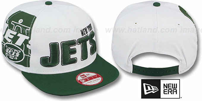 Jets 'BIGSIDE A-FRAME SNAPBACK' White-Green Hat by New Era