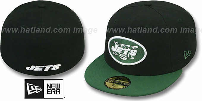 Jets 'NFL 2T-TEAM-BASIC' Black-Green Fitted Hat by New Era