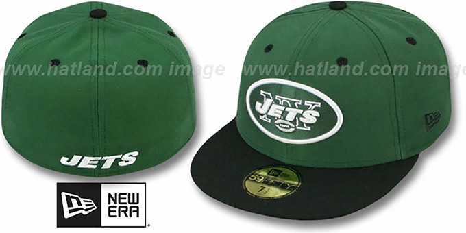 Jets 'NFL 2T-TEAM-BASIC' Green-Black Fitted Hat by New Era