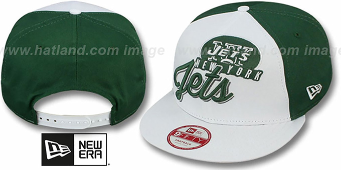 Jets 'NFL CHRIOGRAPH SNAPBACK' White-Green-White Hat by New Era