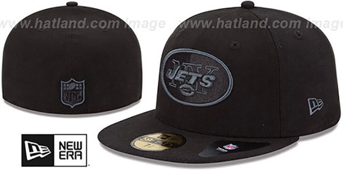 Jets 'NFL FADEOUT-BASIC' Black Fitted Hat by New Era