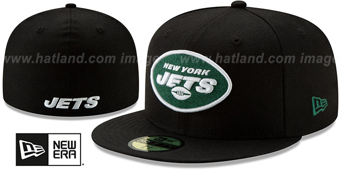 Jets 'NFL TEAM-BASIC' Black Fitted Hat by New Era