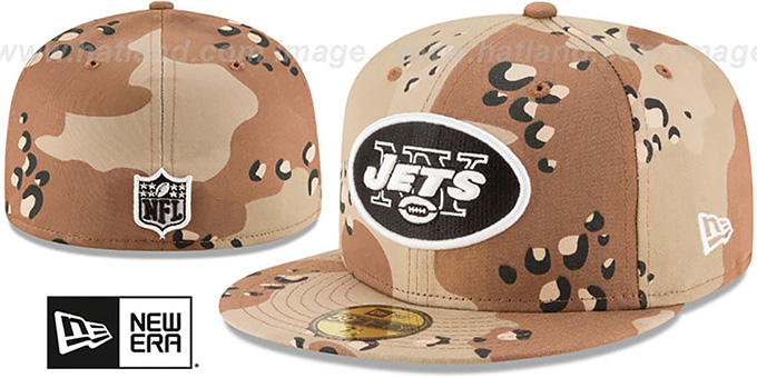 Jets 'NFL TEAM-BASIC' Desert Storm Camo Fitted Hat by New Era