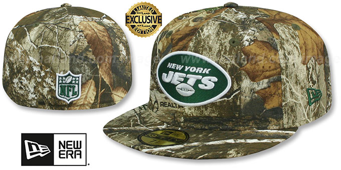 Jets 'NFL TEAM-BASIC' Realtree Camo Fitted Hat by New Era