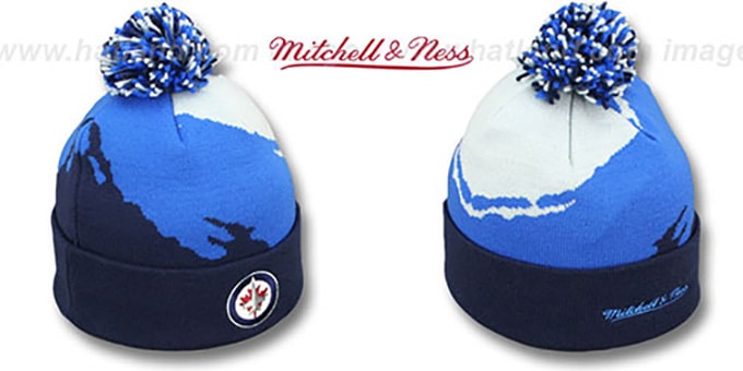 Jets 'PAINTBRUSH BEANIE' by Mitchell and Ness