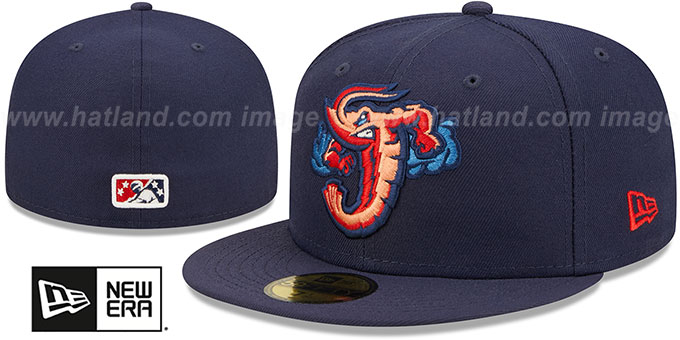 Jumbo Shrimp 'MILB ONFIELD HOME' Navy Fitted Hat by New Era