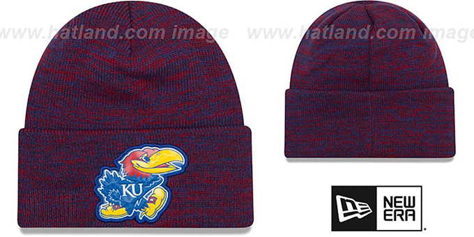 Kansas 'BEVEL' Royal-Red Knit Beanie Hat by New Era