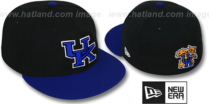 Kentucky '2T NCAA-BASIC' Black-Royal Fitted Hat by New Era