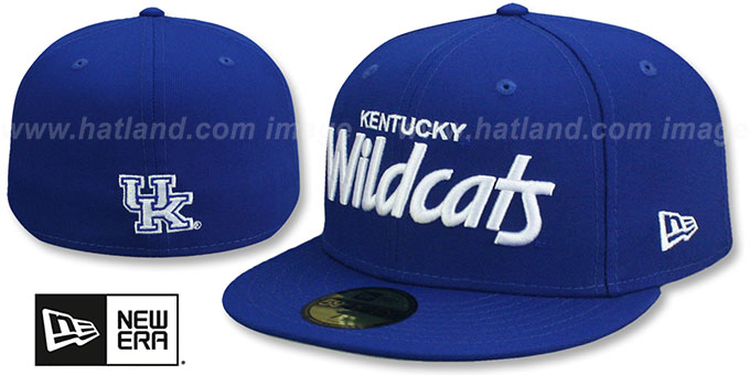 Kentucky 'NCAA TEAM-SCRIPT' Royal Fitted Hat by New Era