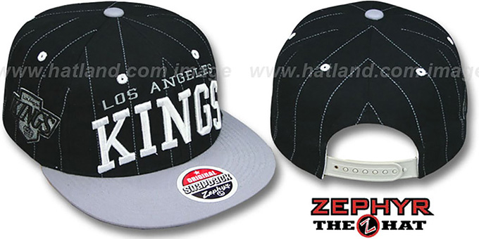 Kings '2T PINSTRIPE SUPER-ARCH SNAPBACK' Black-Grey Hat by Zephyr