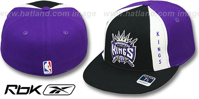 Kings 'AJD THROWBACK PINWHEEL' Black-Purple Fitted Hat by Reebok