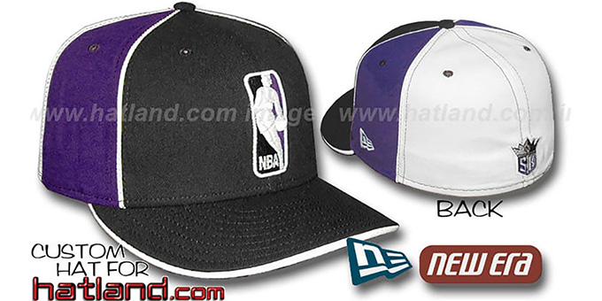 Kings 'LOGOMAN-2' Black-Purple-White Fitted Hat by New Era