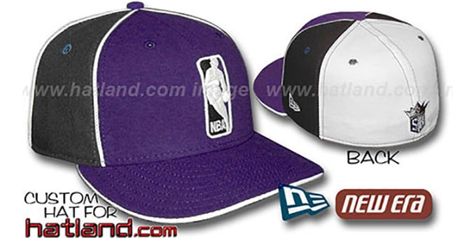 Kings 'LOGOMAN-2' Purple-Black-White Fitted Hat by New Era