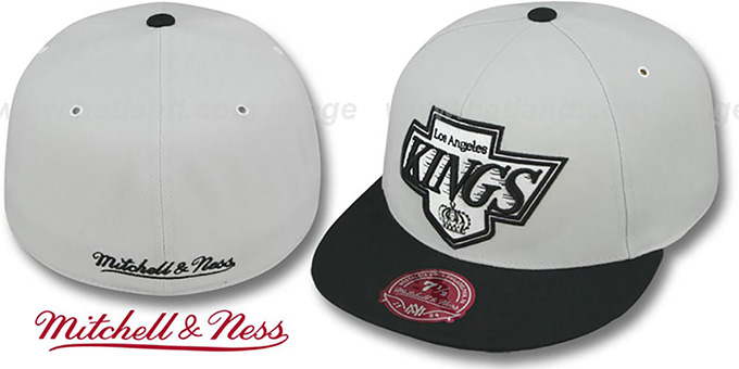 Kings 'MONOCHROME XL-LOGO' Grey-Black Fitted Hat by Mitchell and Ness