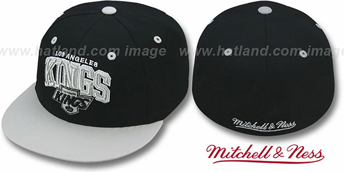 Kings 'NHL 2T TEAM-ARCH' Black-Grey Fitted Hat by Mitchell and Ness