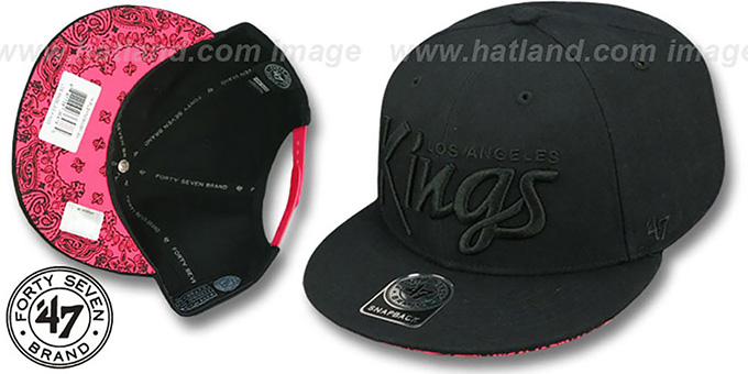 Kings 'SCRIPT PAISLEY SNAPBACK' Black-Black Hat by Twins 47 Brand