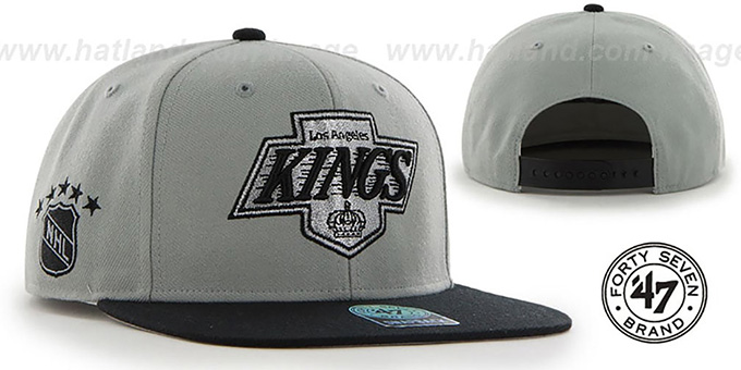 Kings 'SURE-SHOT SNAPBACK' Grey-Black Hat by Twins 47 Brand