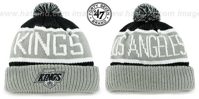 Kings 'THE-CALGARY' Grey-Black Knit Beanie Hat by Twins 47 Brand