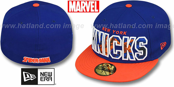 Knicks 'BIG WORD ACTION' Royal-Orange Fitted Hat by New Era