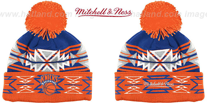 Knicks HWC 'GEOTECH' Knit Beanie by Mitchell and Ness