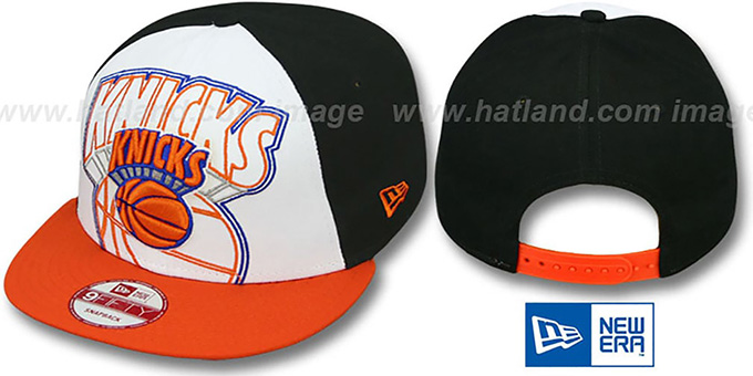 Knicks 'LITTLE-BIG POP SNAPBACK' White-Black-Orange Hat by New Era