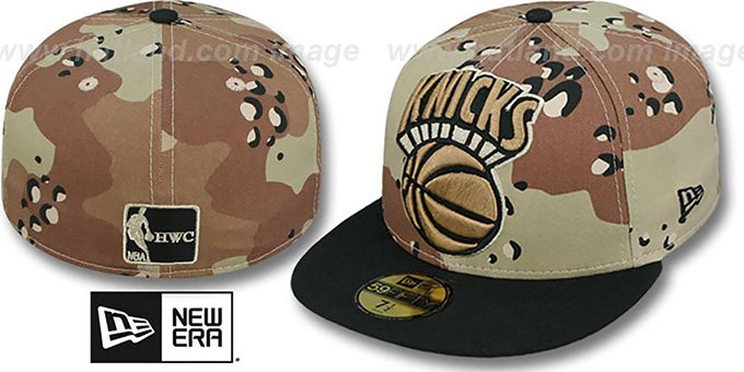 Knicks 'MIGHTY-XL' Desert Storm Camo Fitted Hat by New Era