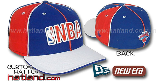 Knicks NBA 'PINWHEEL-3' Royal-Orange-White Fitted Hat