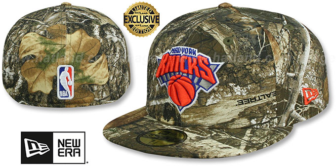 Knicks 'NBA TEAM-BASIC' Realtree Camo Fitted Hat by New Era