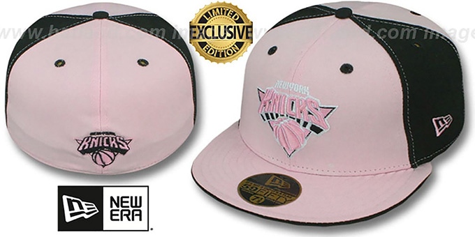 Knicks 'PINWHEEL' Light Pink-Black Fitted Hat by New Era