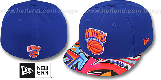 Knicks 'REAL GRAFFITI VIZA-PRINT' Royal Fitted Hat by New Era