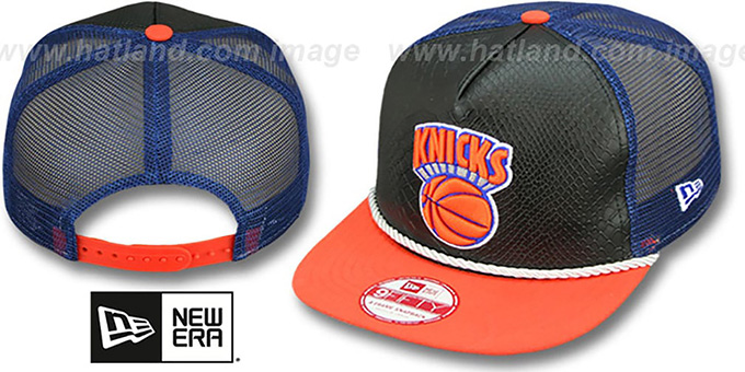 Knicks 'SNAKE A-FRAME SNAPBACK' Black-Orange Hat by New Era