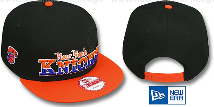 Knicks 'SPLIT-BLOCK SNAPBACK' Black-Orange Hat by New Era