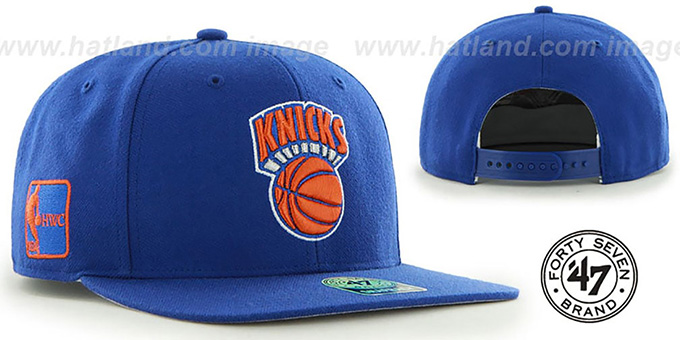 Knicks 'SURE-SHOT SNAPBACK' Royal Hat by Twins 47 Brand