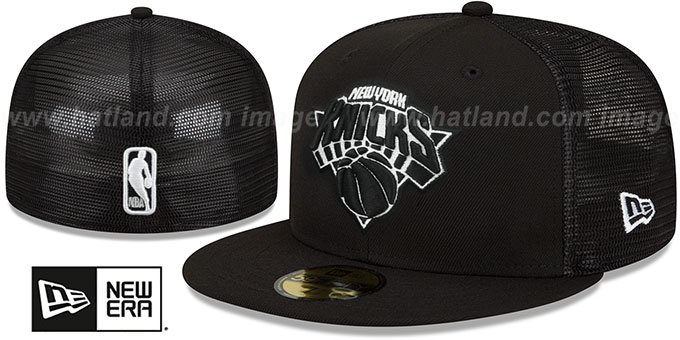 Knicks 'TEAM-BASIC TRUCKER' Black-White Fitted Hat by New Era