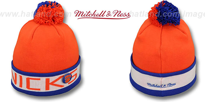 Knicks 'THE-BUTTON' Knit Beanie Hat by Michell and Ness