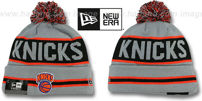 Knicks 'THE-COACH' Grey-Black Knit Beanie Hat by New Era