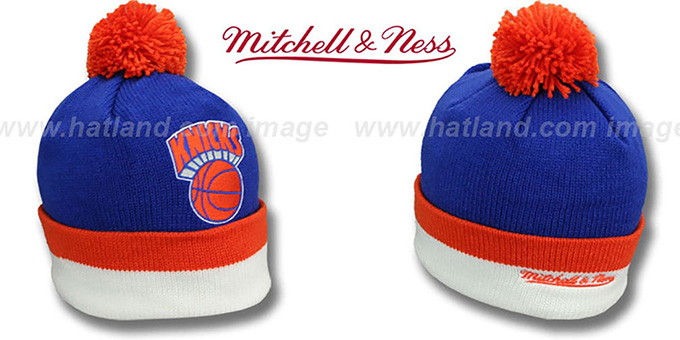 Knicks 'XL-LOGO BEANIE' Royal by Mitchell and Ness