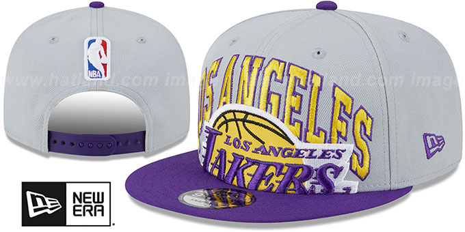 Lakers '2023 TIP OFF SNAPBACK' Grey-Purple Hat by New Era