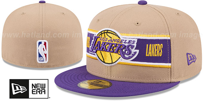 Lakers '2024 NBA DRAFT' Camel-Purple  Fitted Hat by New Era