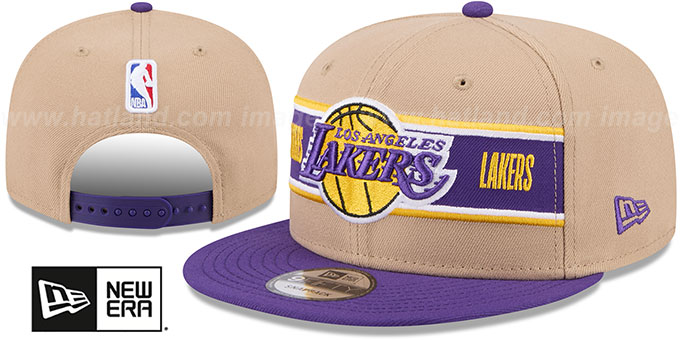 Lakers '2024 NBA DRAFT SNAPBACK' Camel-Purple Hat by New Era