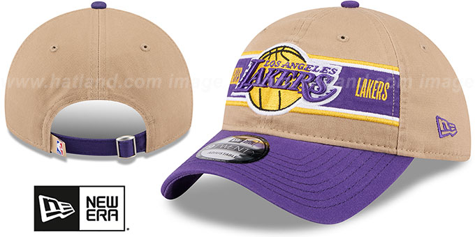 Lakers '2024 NBA DRAFT STRAPBACK' Camel-Purple Hat by New Era