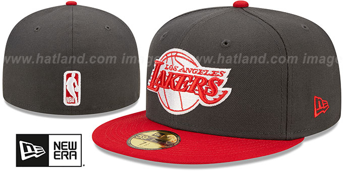 Lakers '2T COLOR PACK' Charcoal-Red Fitted Hat by New Era