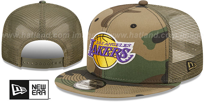 Lakers 'ARMY CAMO TRUCKER' Hat by New Era