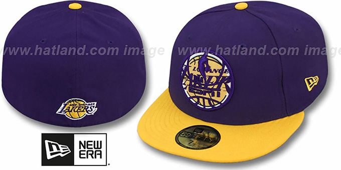 Lakers 'ESPN INNER LOCKED' Purple-Gold Fitted Hat by New Era