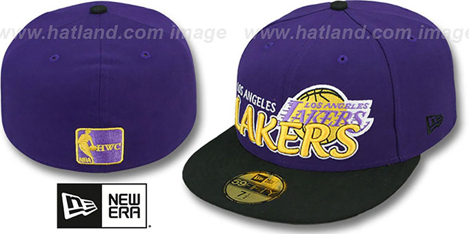 Lakers 'HWC-TIGHT' Purple-Black Fitted Hat by New Era