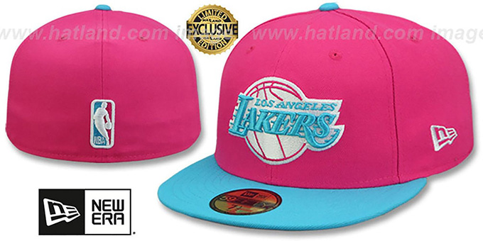 Lakers 'MIAMI VICE' Beetroot-Blue Fitted Hat by New Era