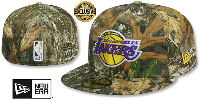 Lakers 'NBA TEAM-BASIC' Realtree Camo Fitted Hat by New Era