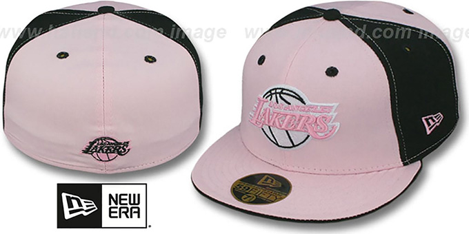 Lakers 'PINWHEEL' Light Pink-Black Fitted Hat by New Era